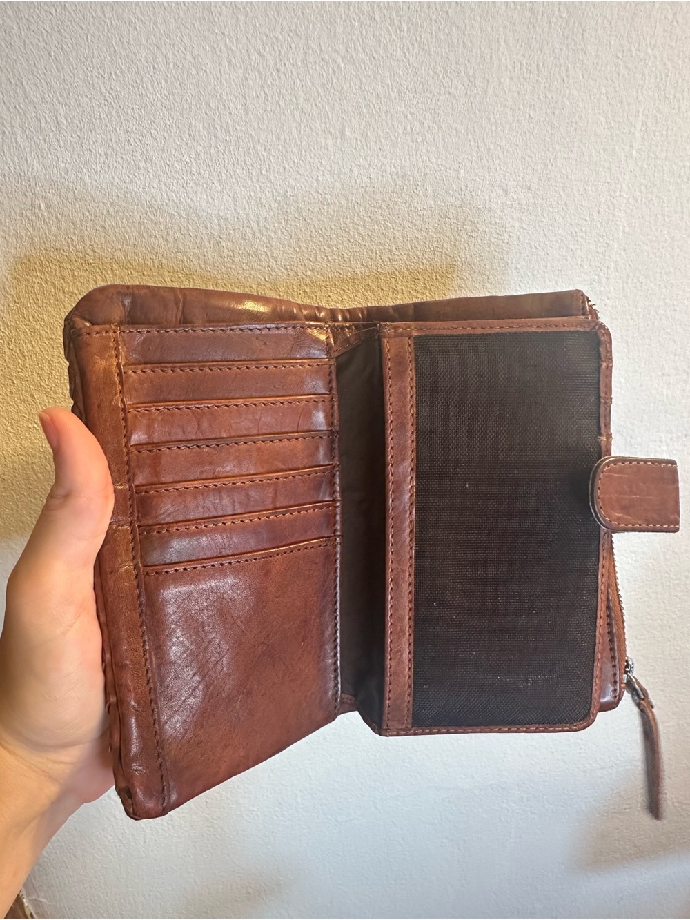 Brown Woven Leather Crossbody Bag With Wallet - Picture 7 of 9